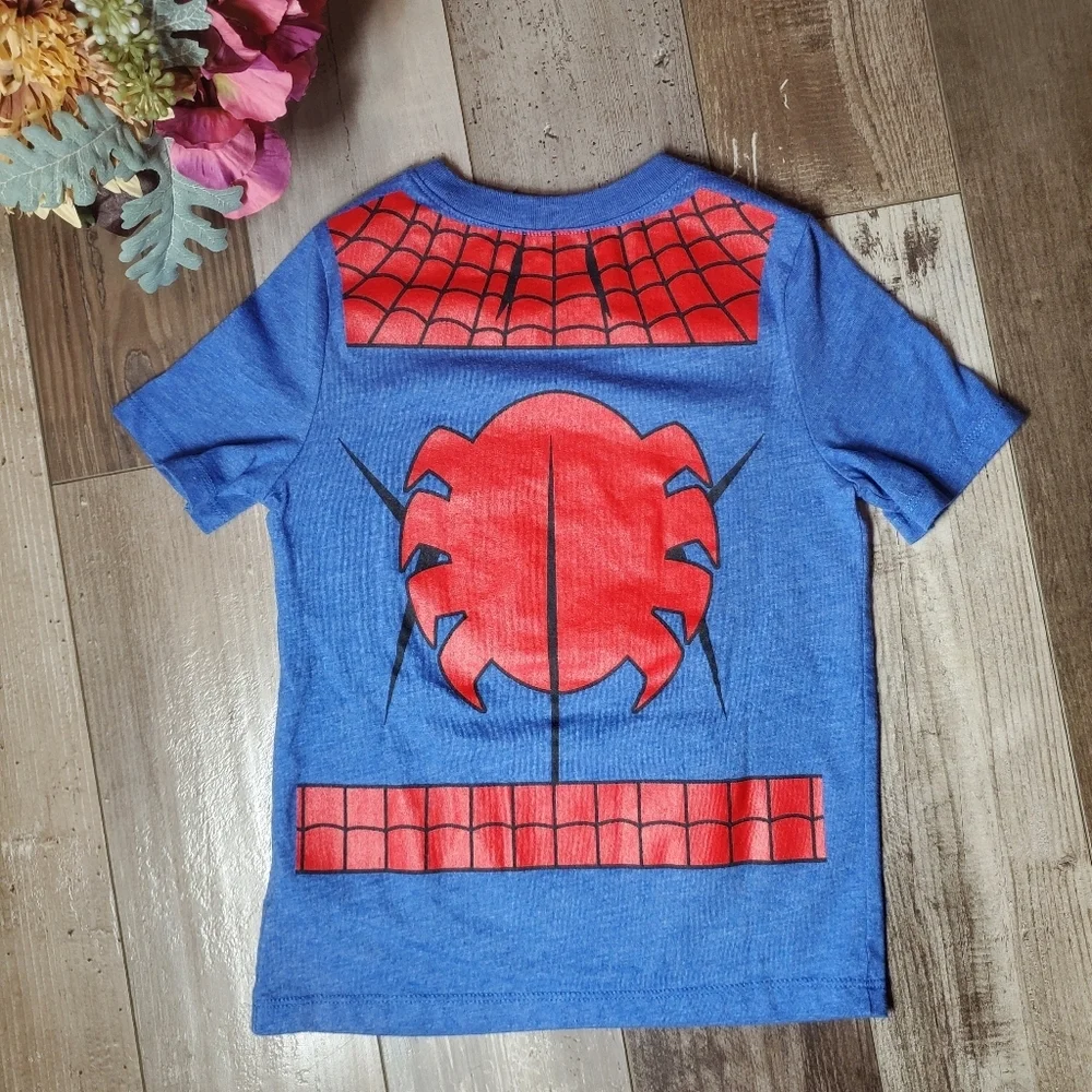 Old Navy Marvel Spider-man Blue and Red Costume T-Shirt Size 5T Toddler Boy NWOT